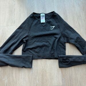 Gymshark black vital seamless crop top